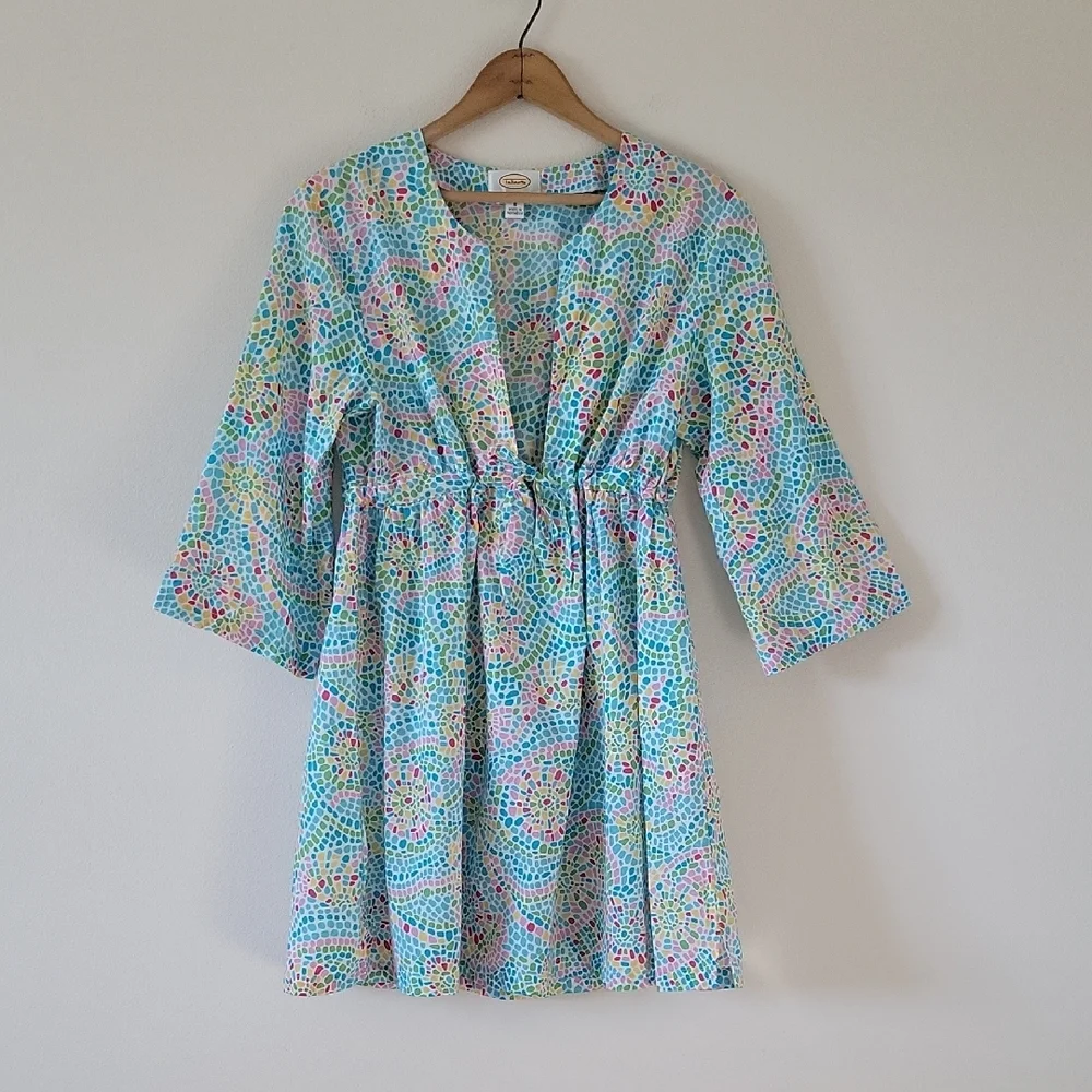 Talbots Cotton Mosaic Swim‎ Coverup Dress Size Small